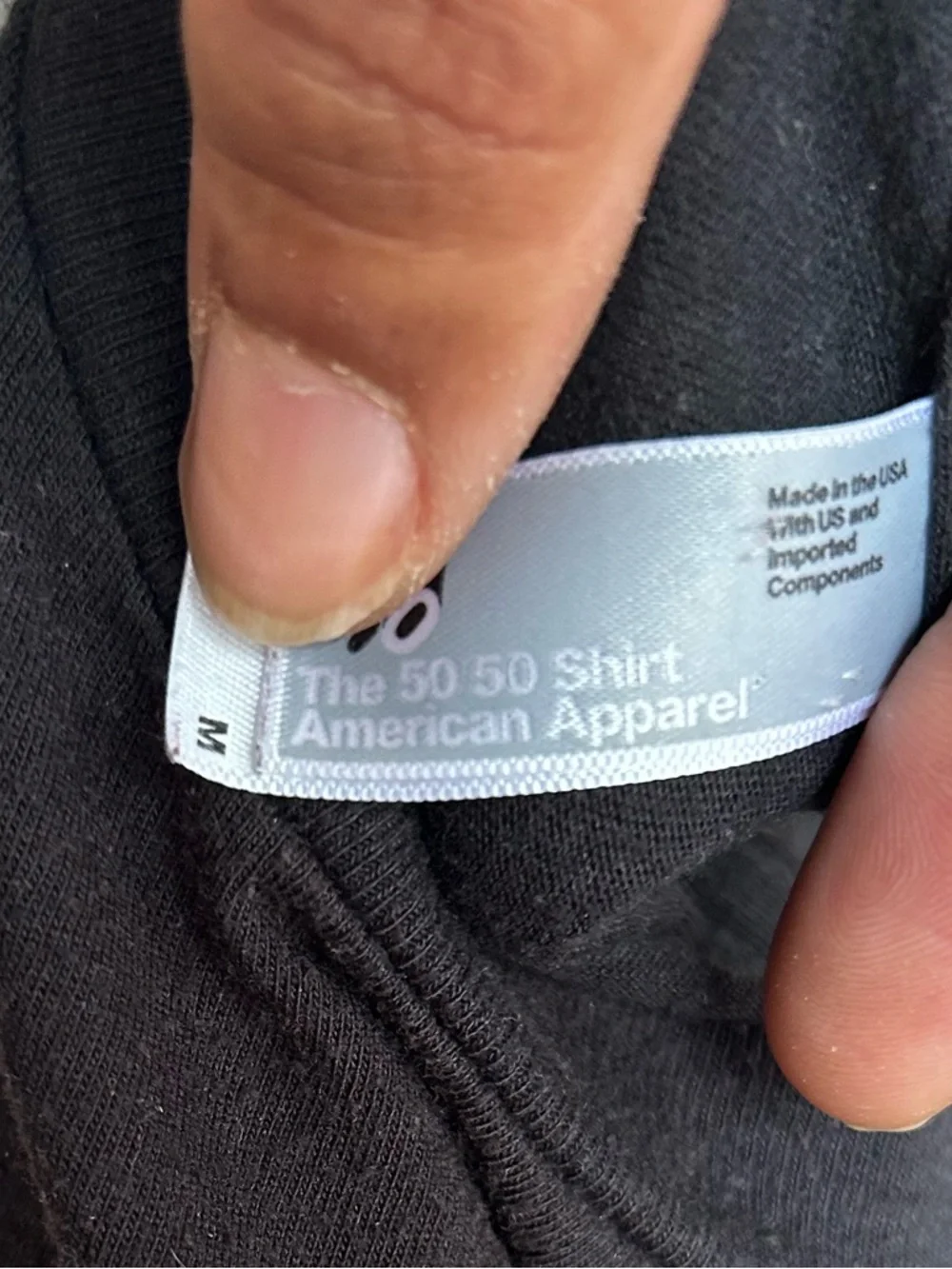 American Apparel Black T-Shirt with Pale Green Goose Island Logo - Picture 2 of 3